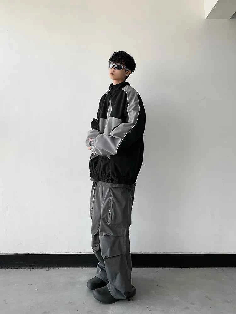 Retro Patchwork Star Varsity Jacket