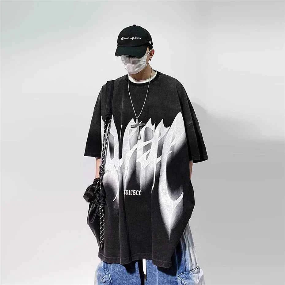 Vintage Streetwear Oversized Punk Print T-Shirt