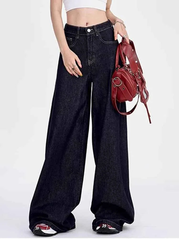 Premium Streetwear High Waist Wide Leg Jeans