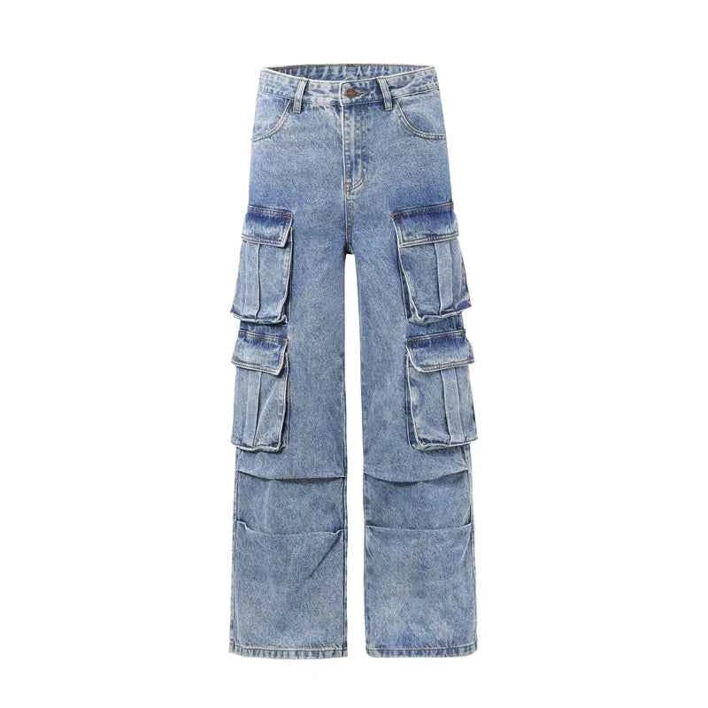 Y2K Trendy Effortless Baggy Cargo Tooling Jeans