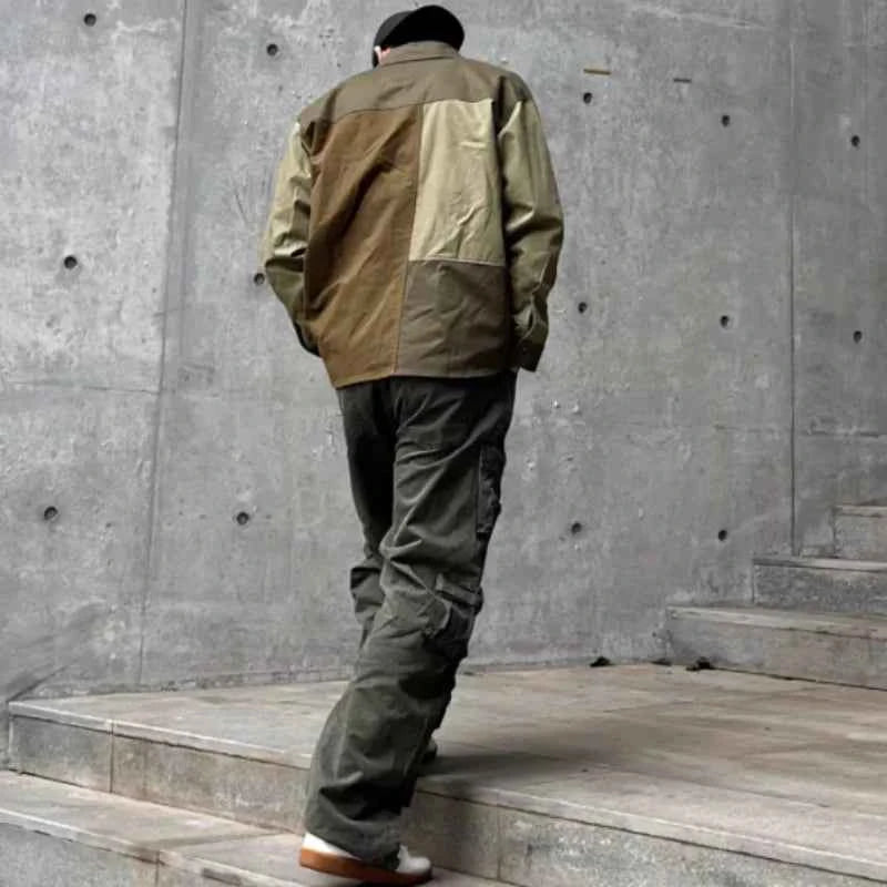 Y2k Streetwear Patchwork Design Techwear Shirt
