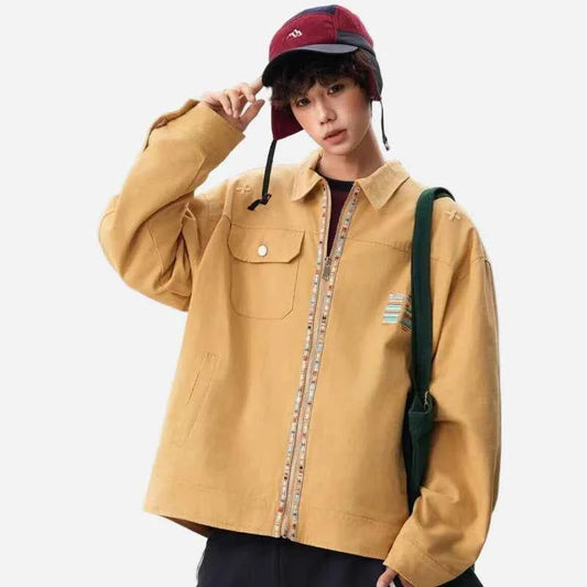Y2K Trendy Loose Embroidered Lapel Jacket