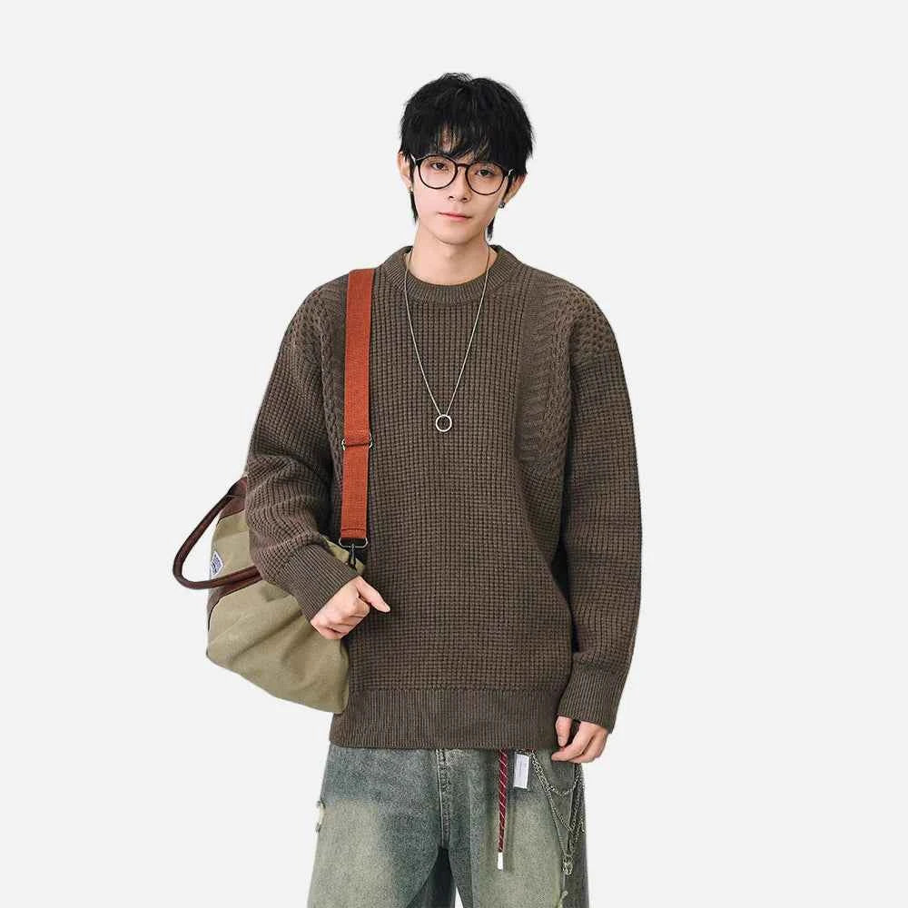 Y2K Cozy Textured Crew Neck Sweater