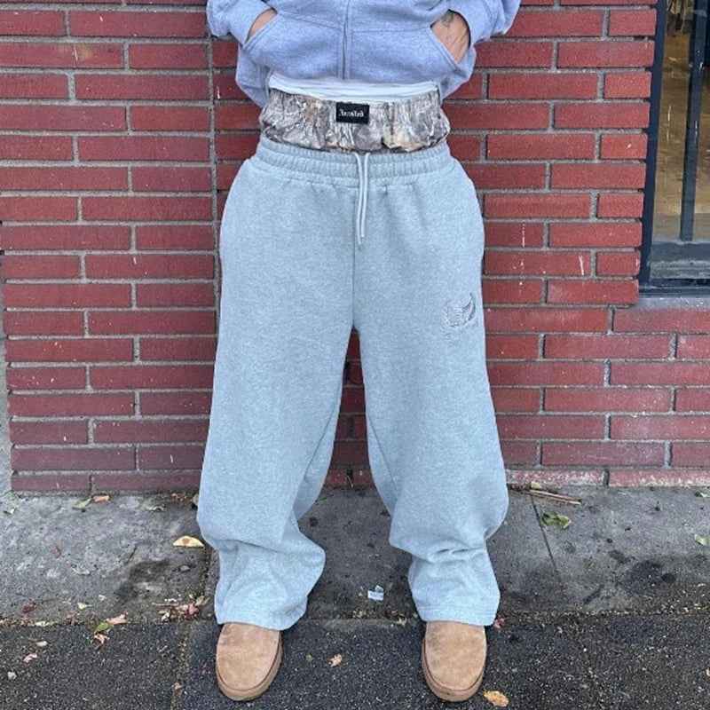 Double Waist Lace-Up Sports Sweatpants