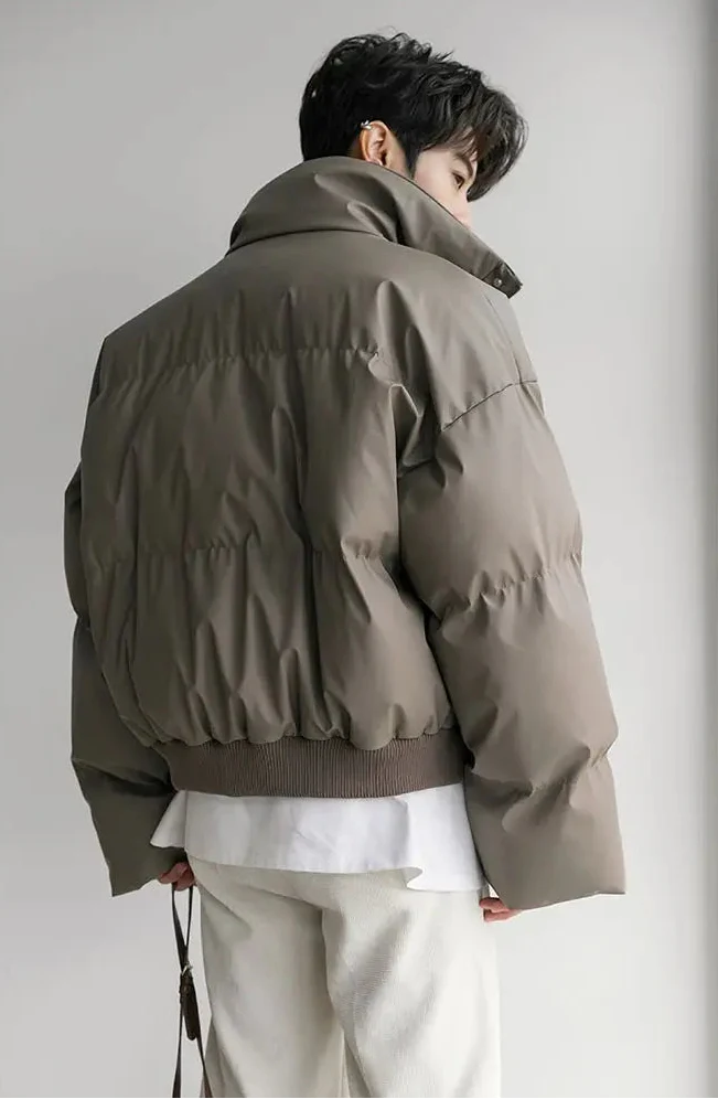 Thickened Stand Collar Cotton Padded Puffer Jacket - Luxuryurbanwear