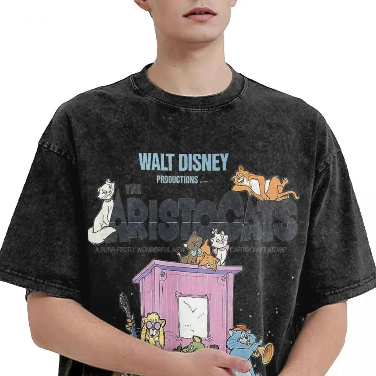 Aristocats Piano Print Crewneck Cotton T-Shirt