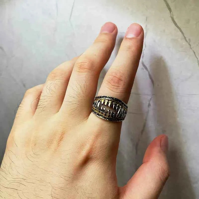 Handmade Devil Teeth Denture Ring