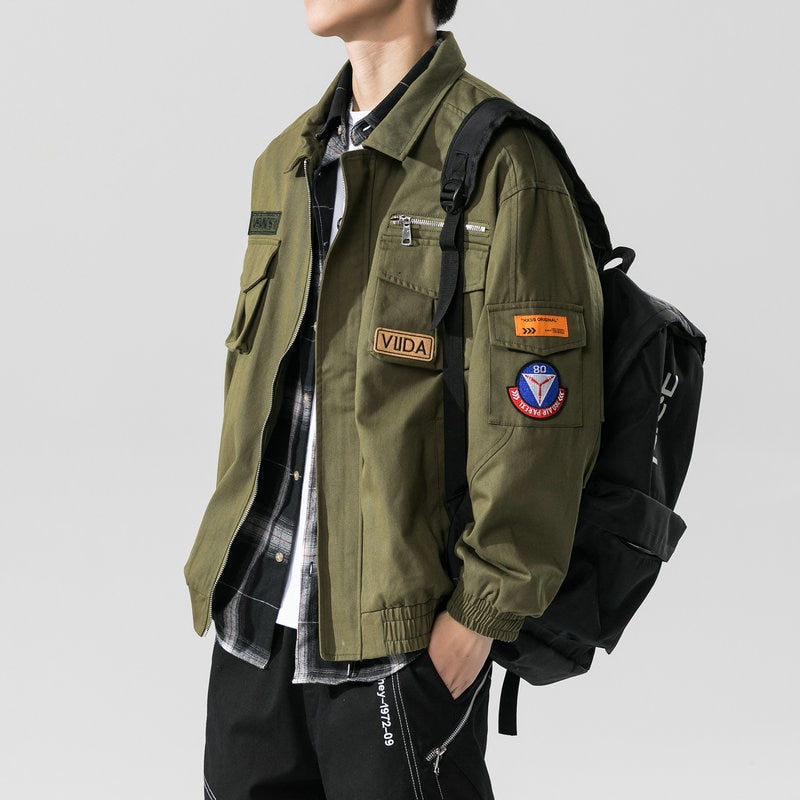 Double Welt Pocket Zipper Style Jacket