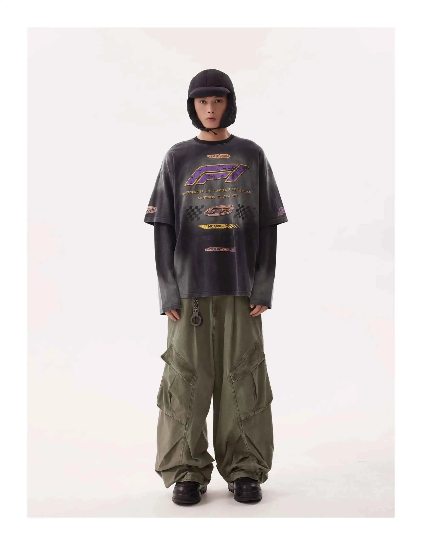 Vintage Distressed Washed Graphic Print T-Shirt