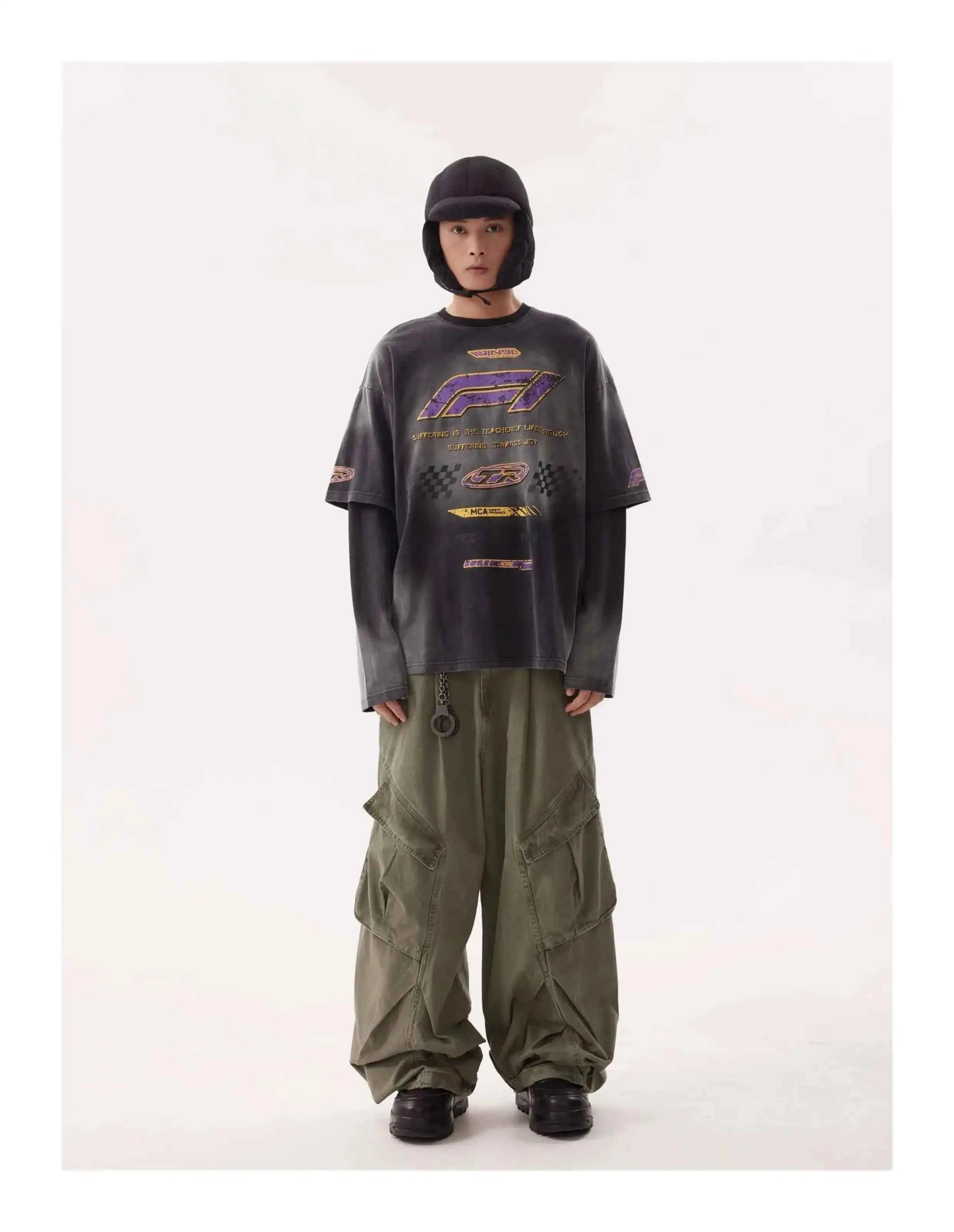 Vintage Distressed Washed Graphic Print T-Shirt