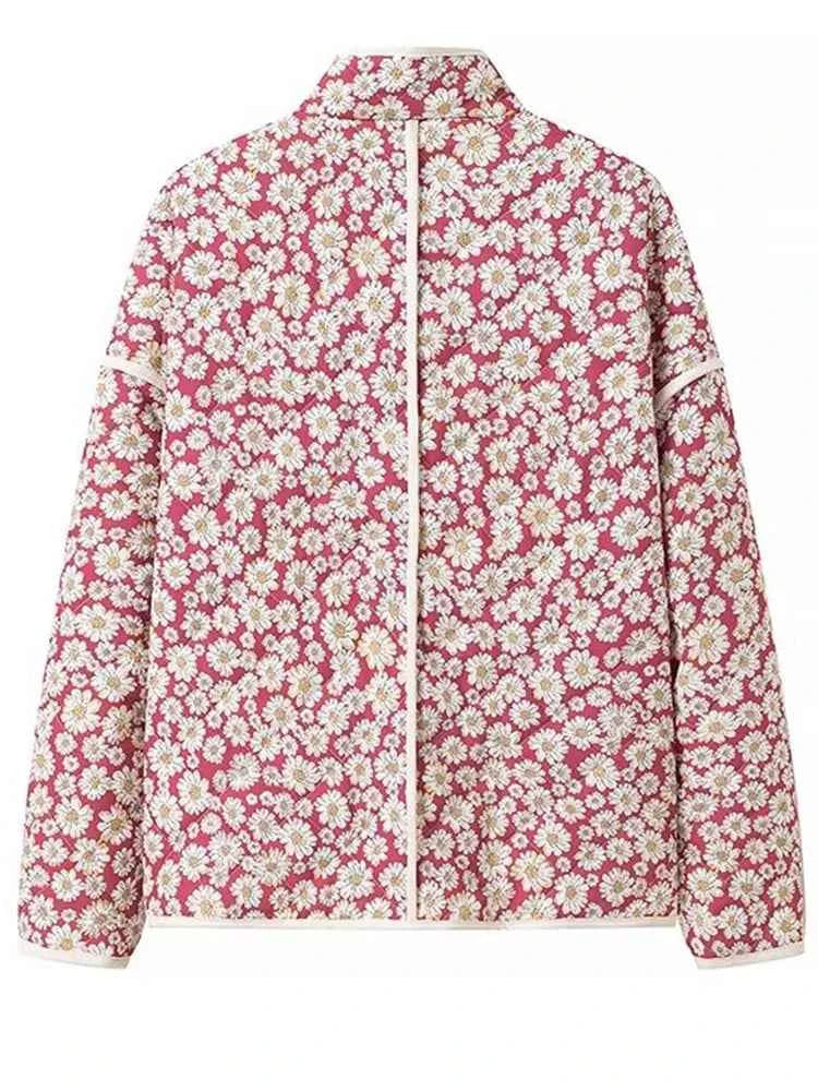 Women Floral Chic Padded Jacket