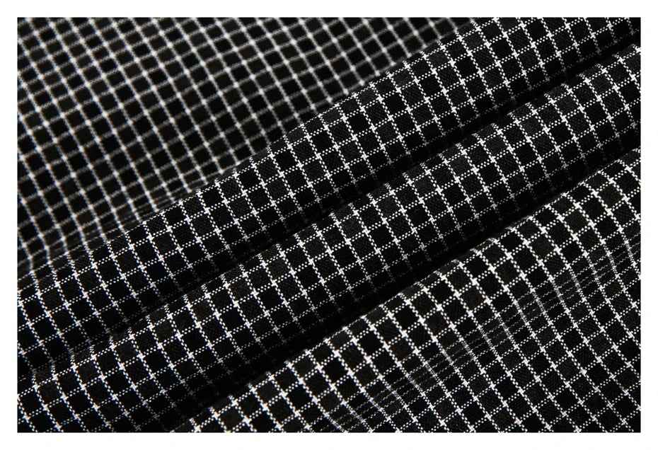 Y2K Oversized Fake Two Piece Plaid Long Sleeve Shirt