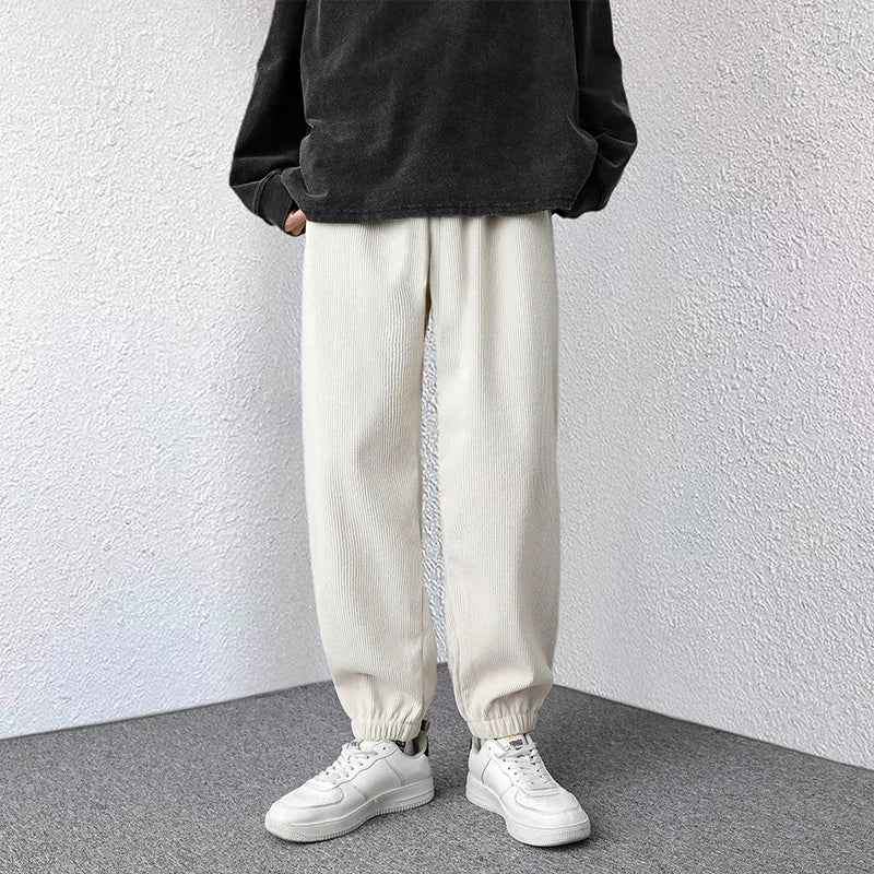 Elevated Loose Corduroy Harem Neutral Jogger