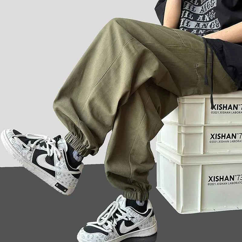 Vintage Casual Drawstring Straight Leg Baggy Jogger