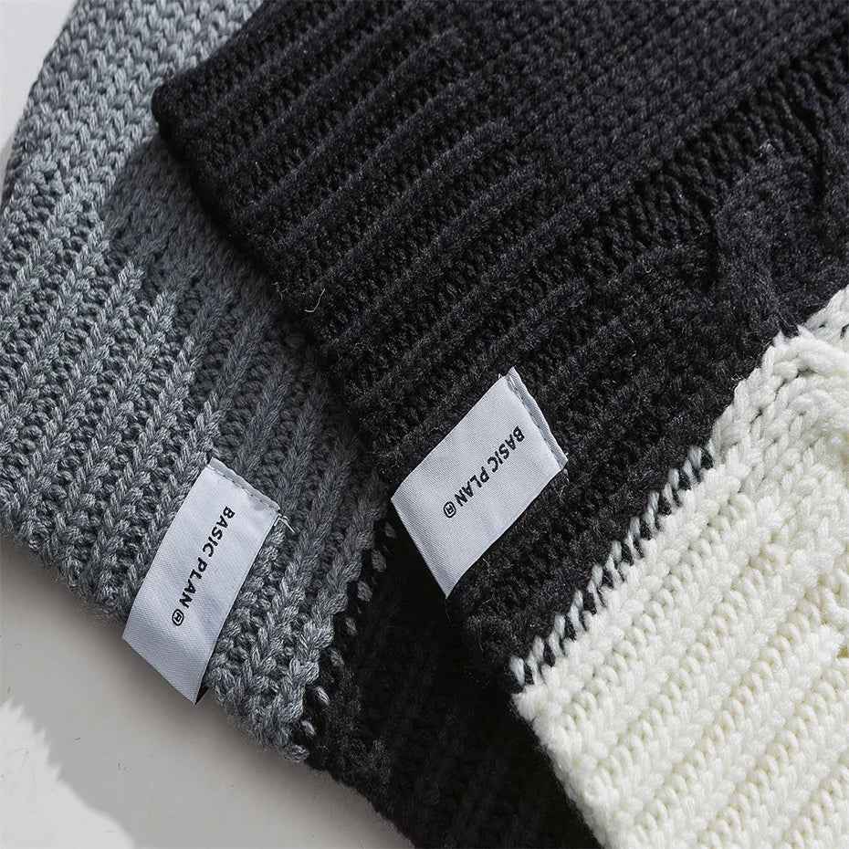 Y2K Unique Cozy Patchwork Knit Casual Sweater