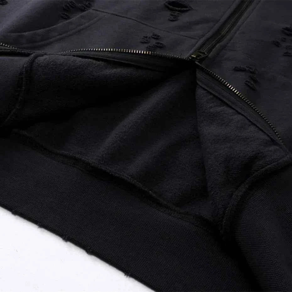 Zip Up Hoodie Torn Tracks