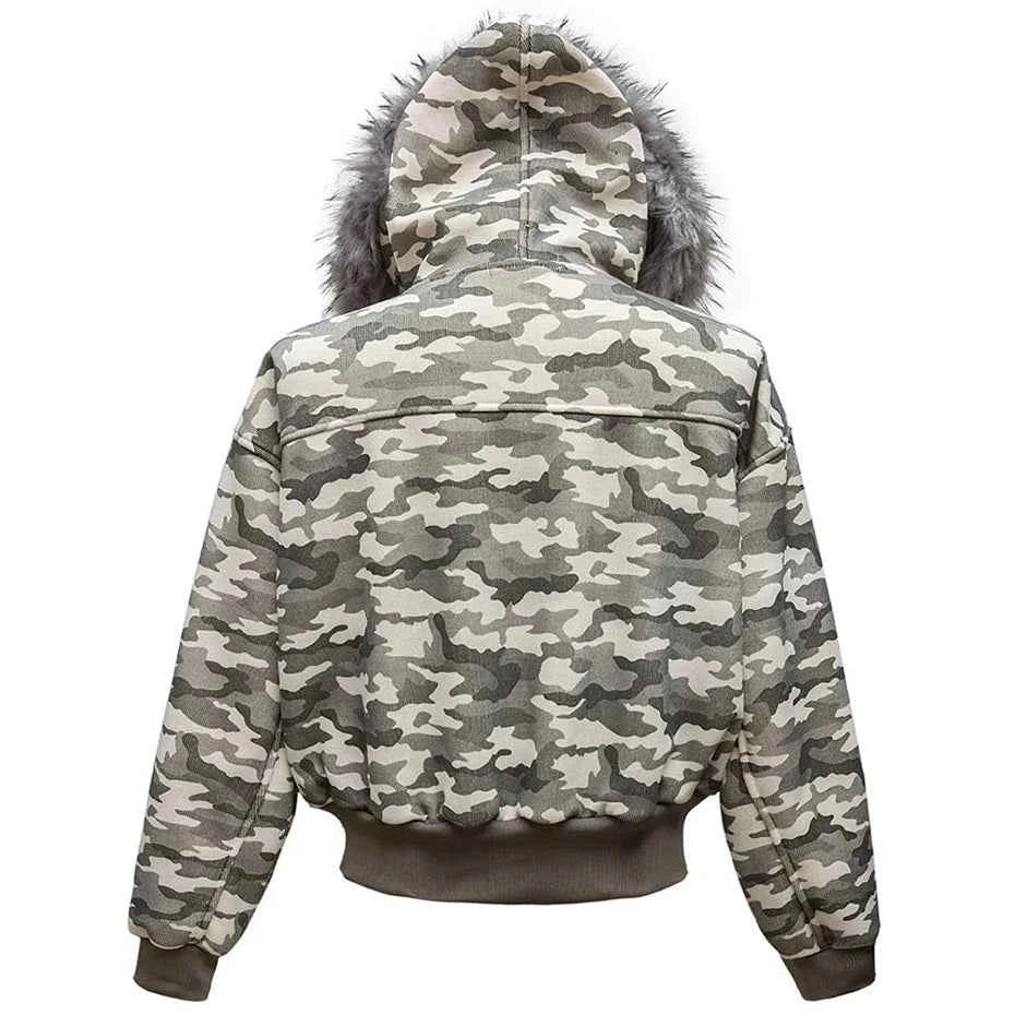 Winter Camouflage Fox Fur Collar Parkas Jacket