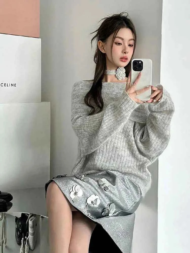 Women Chic Off Shoulder Knitwear Sweater