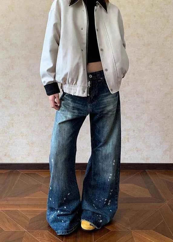 Retro 2000s Style Washed Boyfriend Jeans