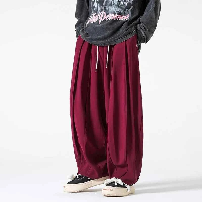 Fashionable High Waist Wide Leg Solid Color Jogger