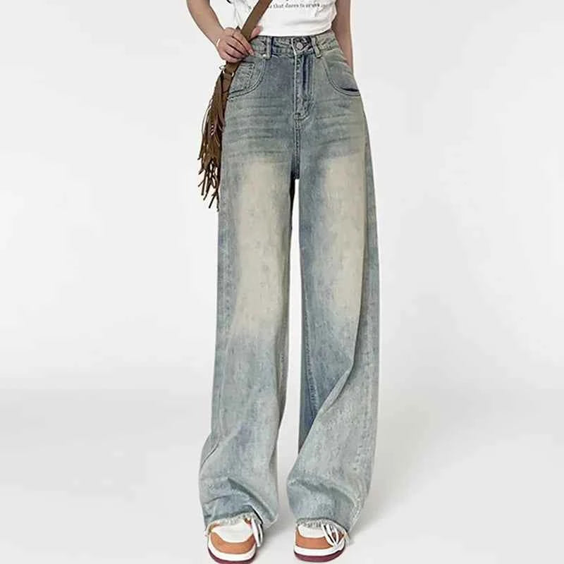 Vintage Retro Wide Leg High Waisted Jeans