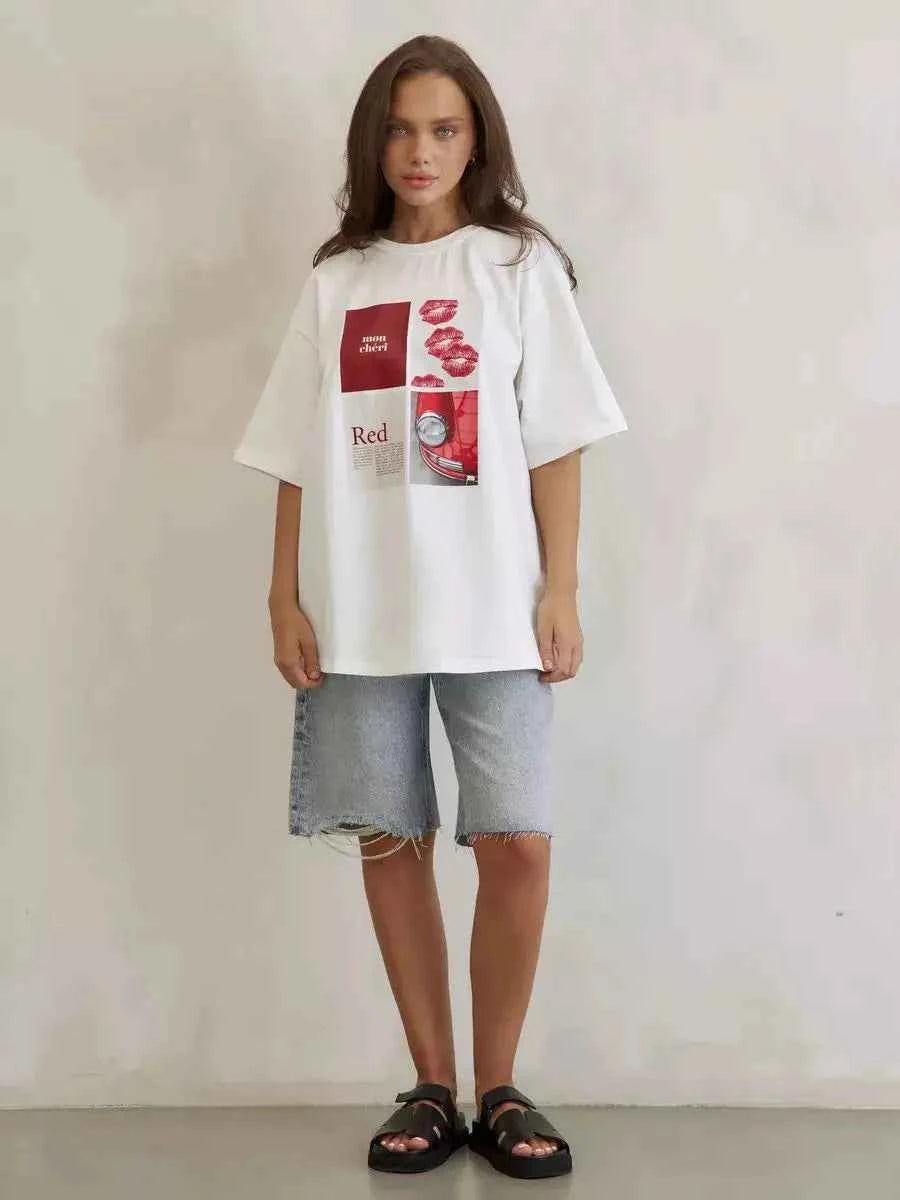 Y2K Women Retro European Style Design T-Shirt