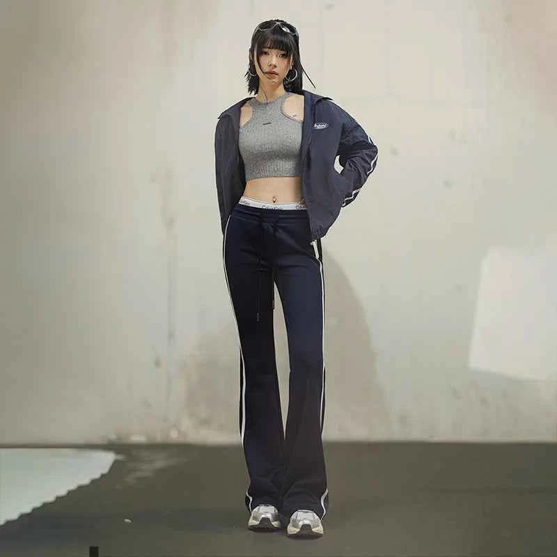 Navy Drawstring Casual Sports Sweatpants
