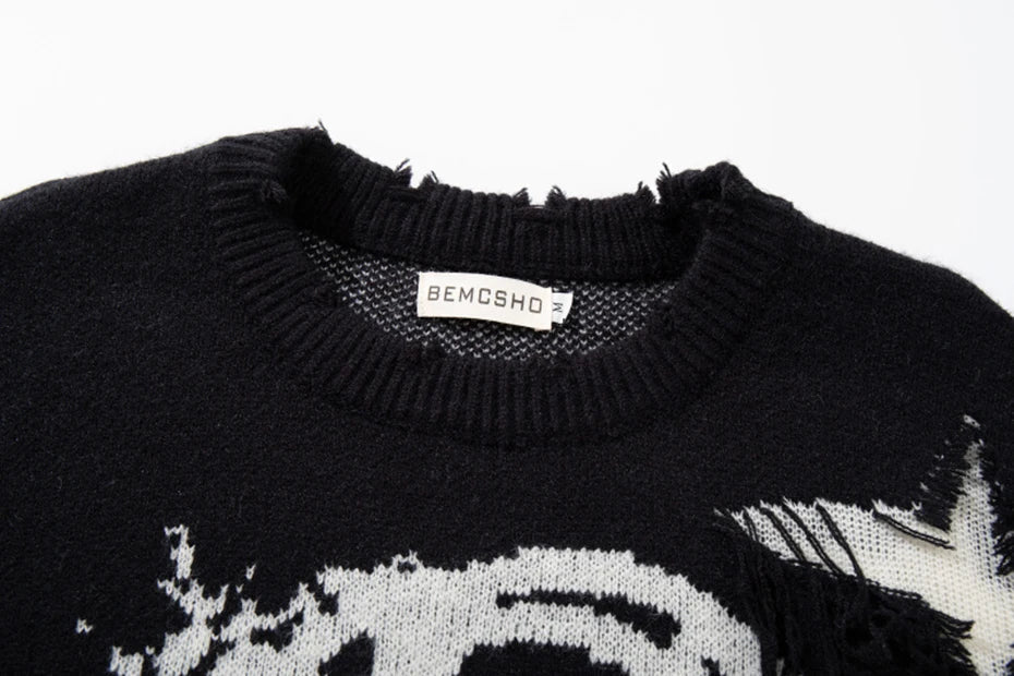 Skull Star Knitted Sweatshirt