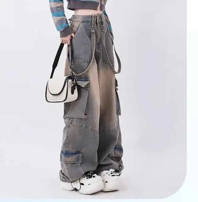 Stylish High Waist Wide Leg Baggy Jeans