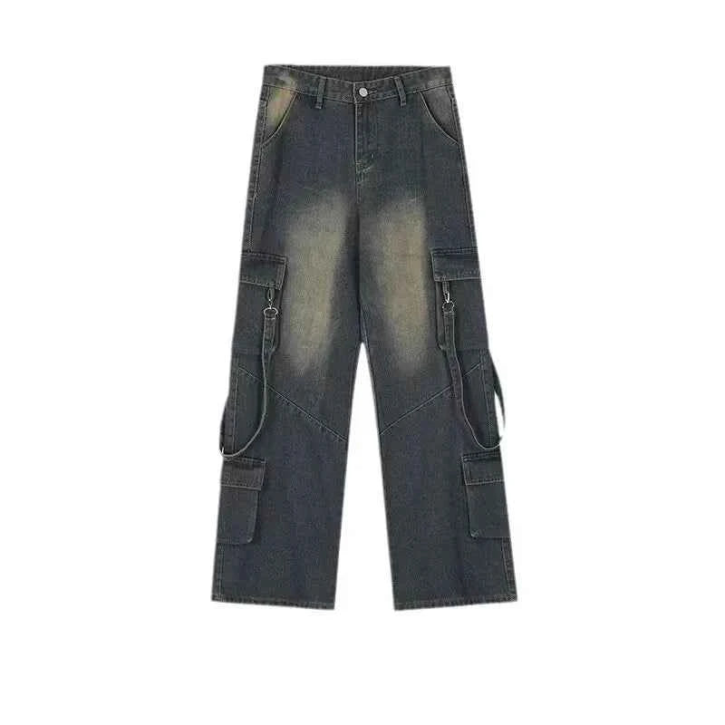 Vintage Cool Distressed Loose Fit Cargo Jeans