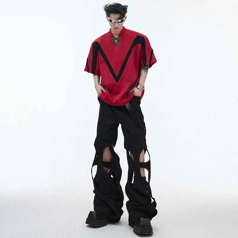 Color Contrast Design Short Sleeve T-Shirt