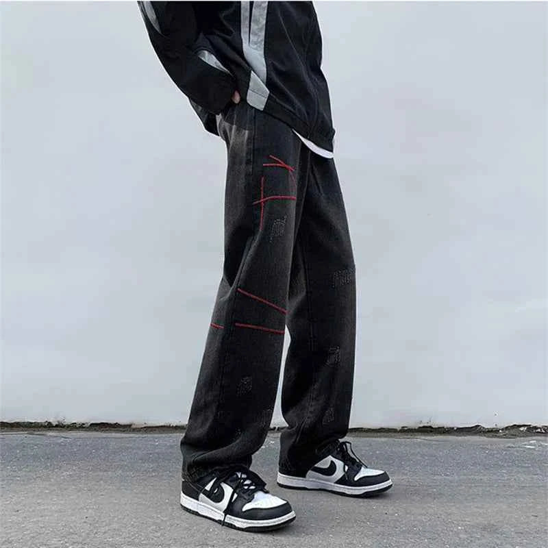 Loose Straight Leg Hip Hop Denim Jeans