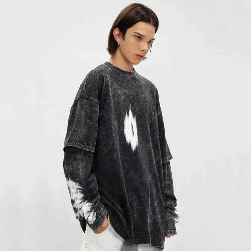 Y2K Vintage American Style Distressed Printed Sweatshirt