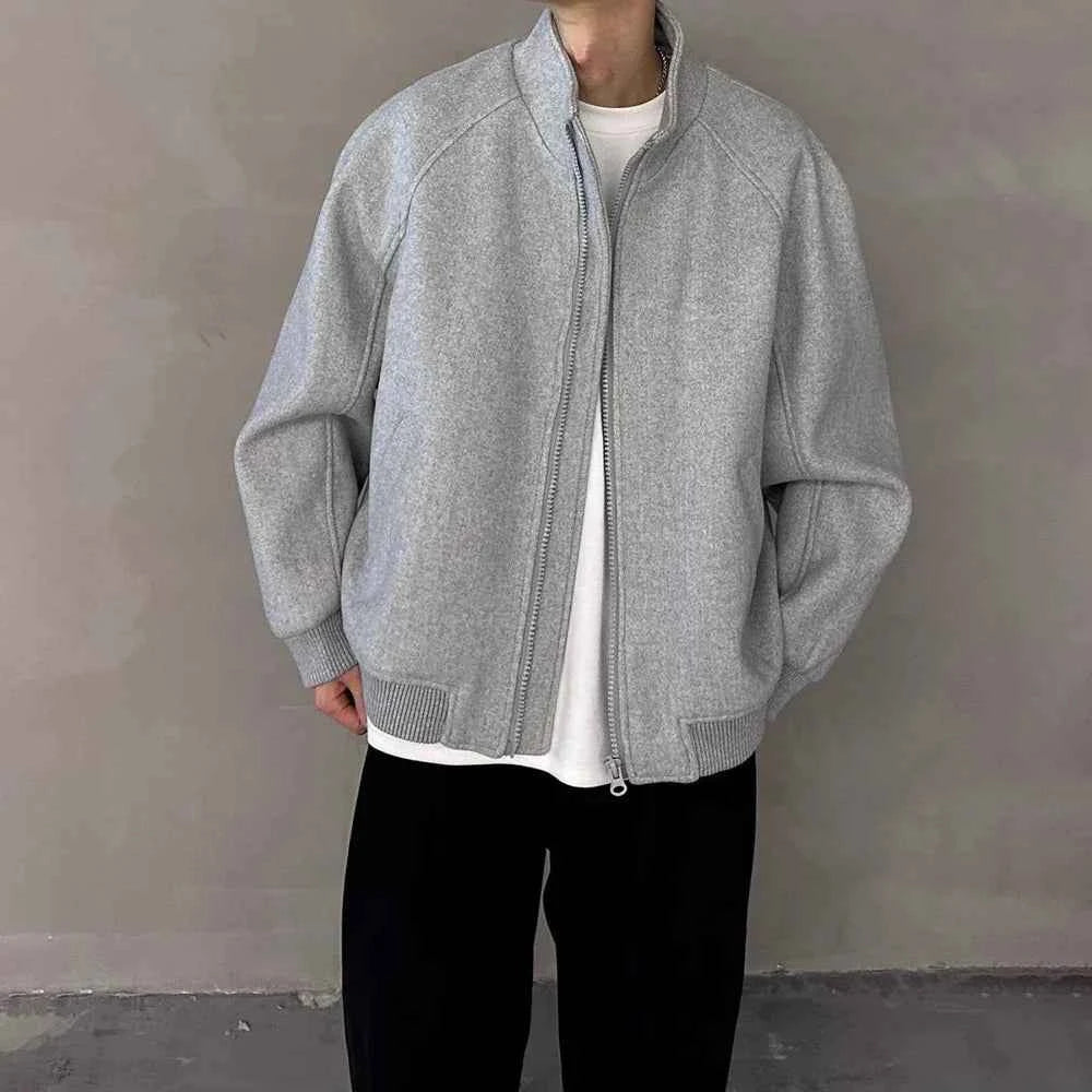 Streetwear Plain Wool Campus Casual Sweatshirt