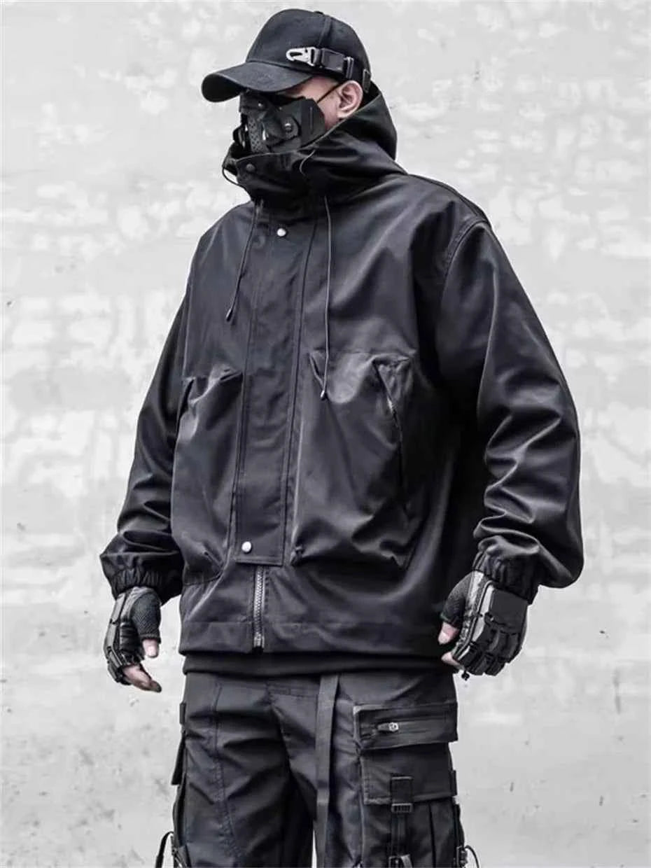 Windbreaker Oversize Tactical Cargo Hooded Jacket