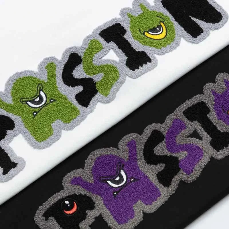 Y2K Embroidered Cartoon Short Sleeve Hip Hop T-Shirt
