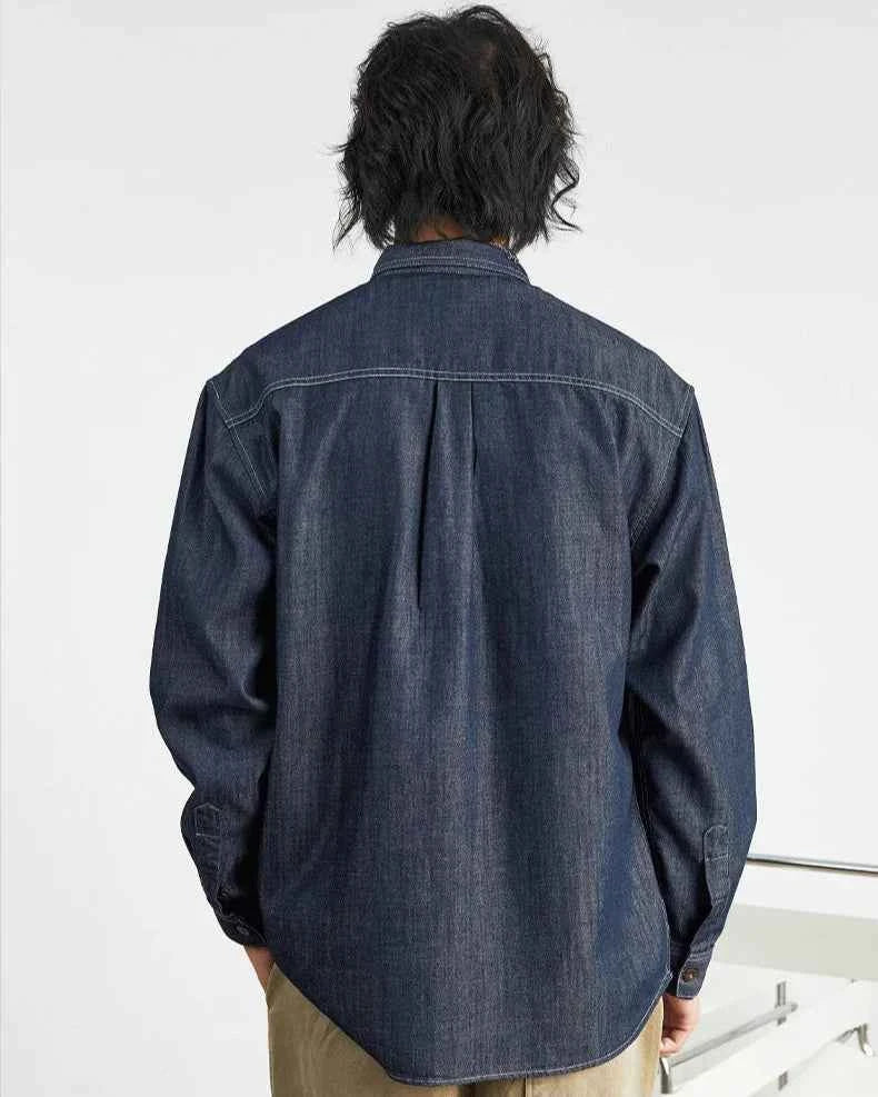 Men's Retro Casual American Denim Long Shirt