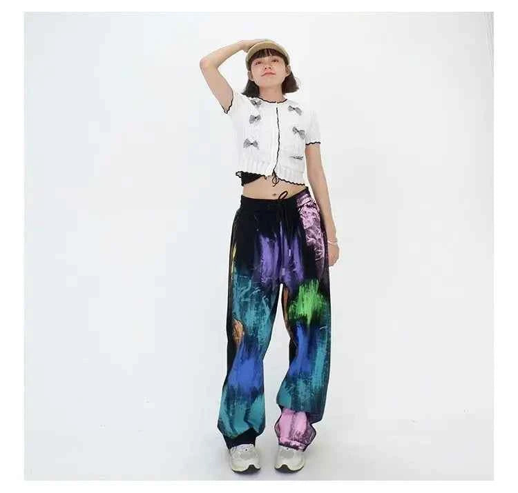 Graffiti Colorful Oversize Elastic Waist Pants