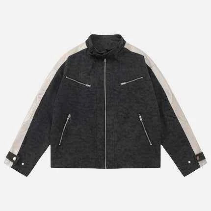 Retro Motorcycle Style Matte Leather Jacket