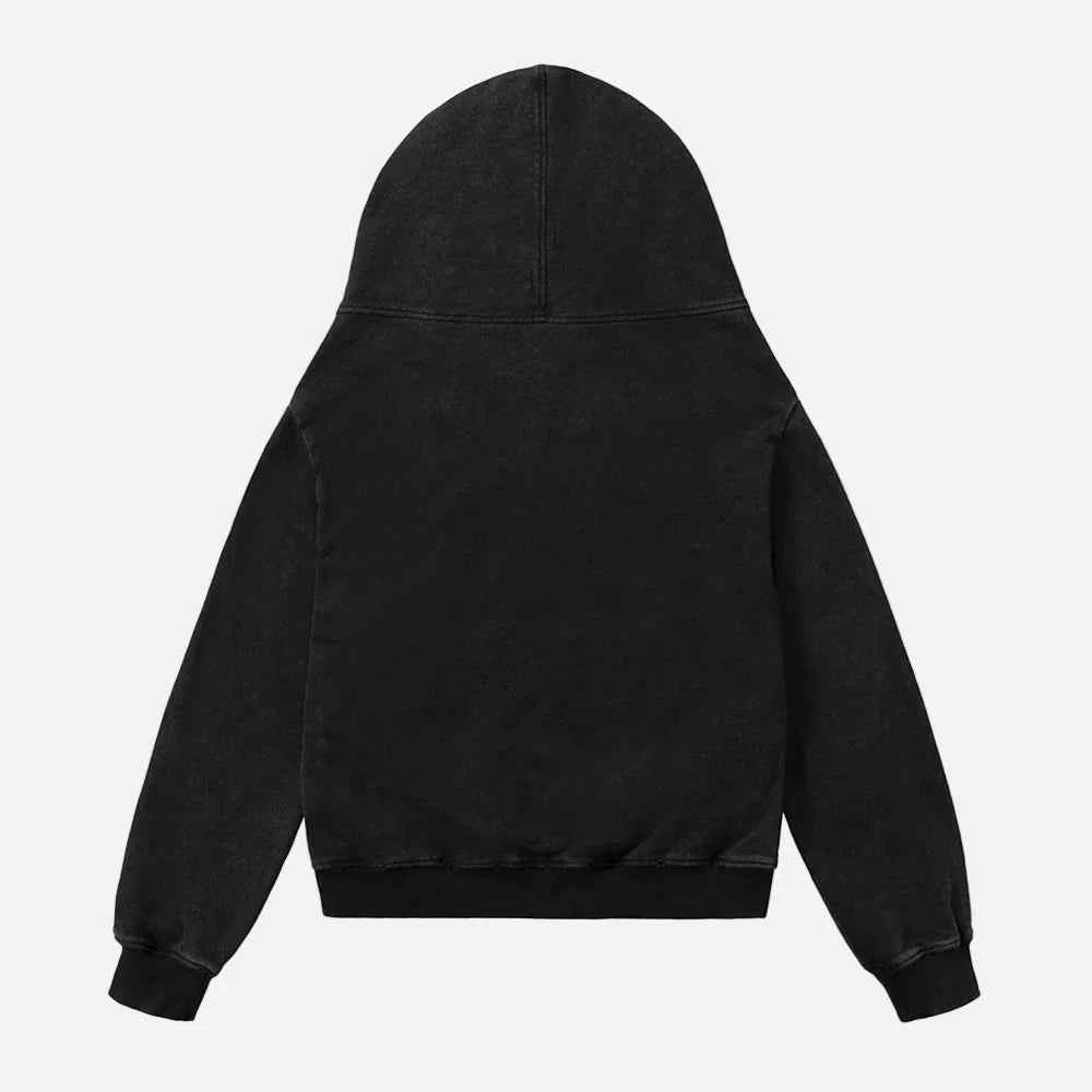 Double Zipper Cotton Hooded Masked Sweatshirt