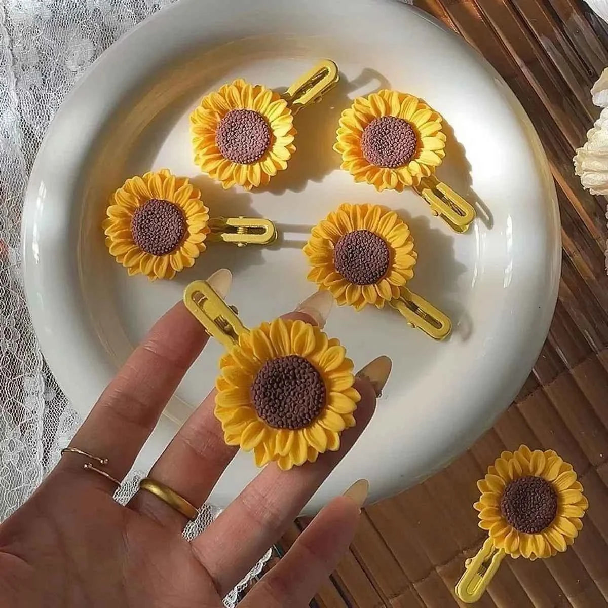 Sunflower Daisy Hair Clips