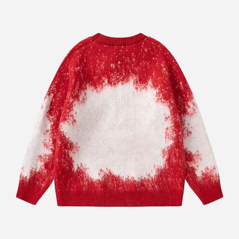 Streetwear Gradient Ombre Fuzzy Knit Sweater