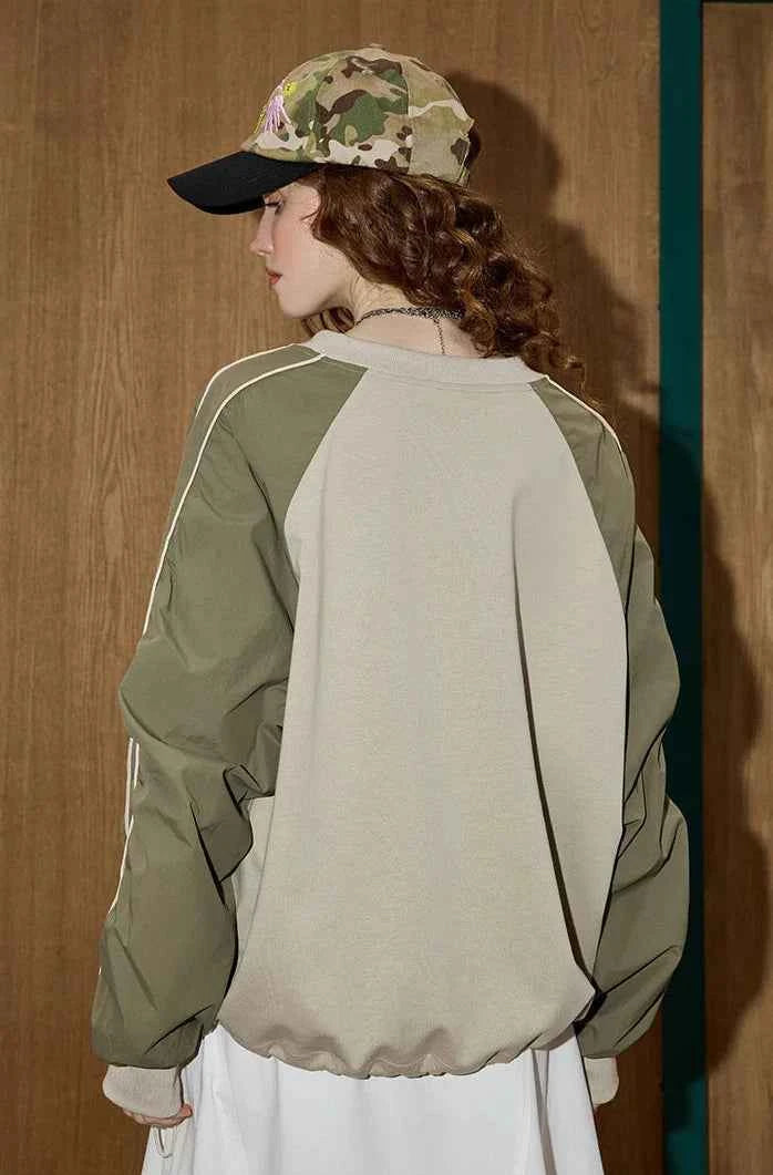 Stylish Oversize Adjustable Cuff Sweatshirt