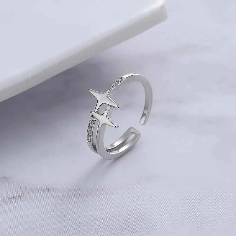 Women Casual Vintage Star Zircon Ring