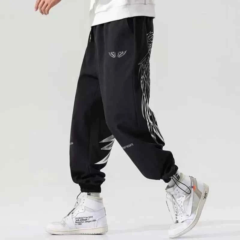 Retro Hip Hop Angel Wings Sweatpants