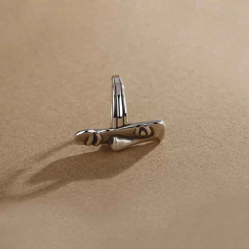 Vintage Abstract Face Finger Ring