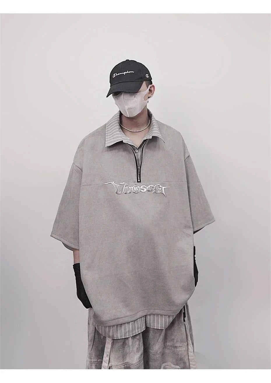 Punk Vintage Oversized Polo T-Shirt
