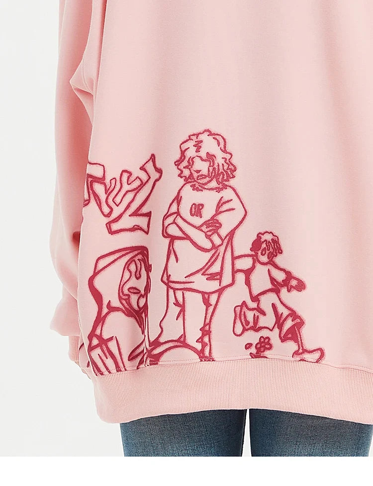 We V Cartoon Sketch Hoodie