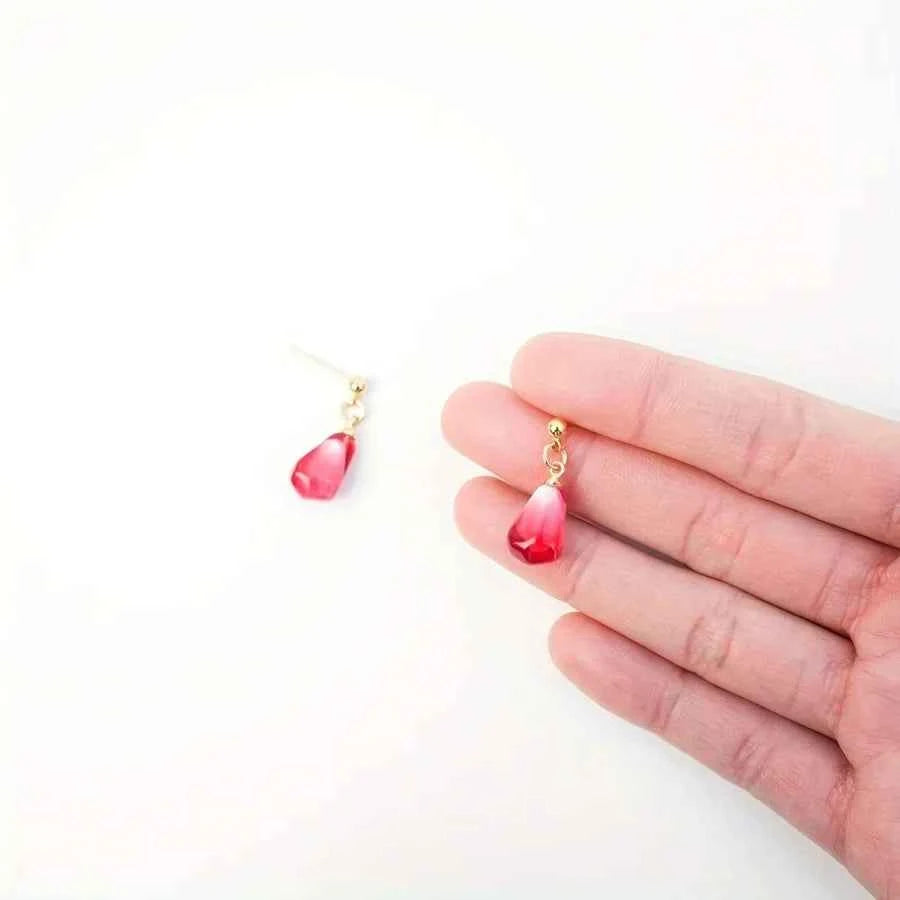 Vibrant Pomegranate Seed Dangle Earring