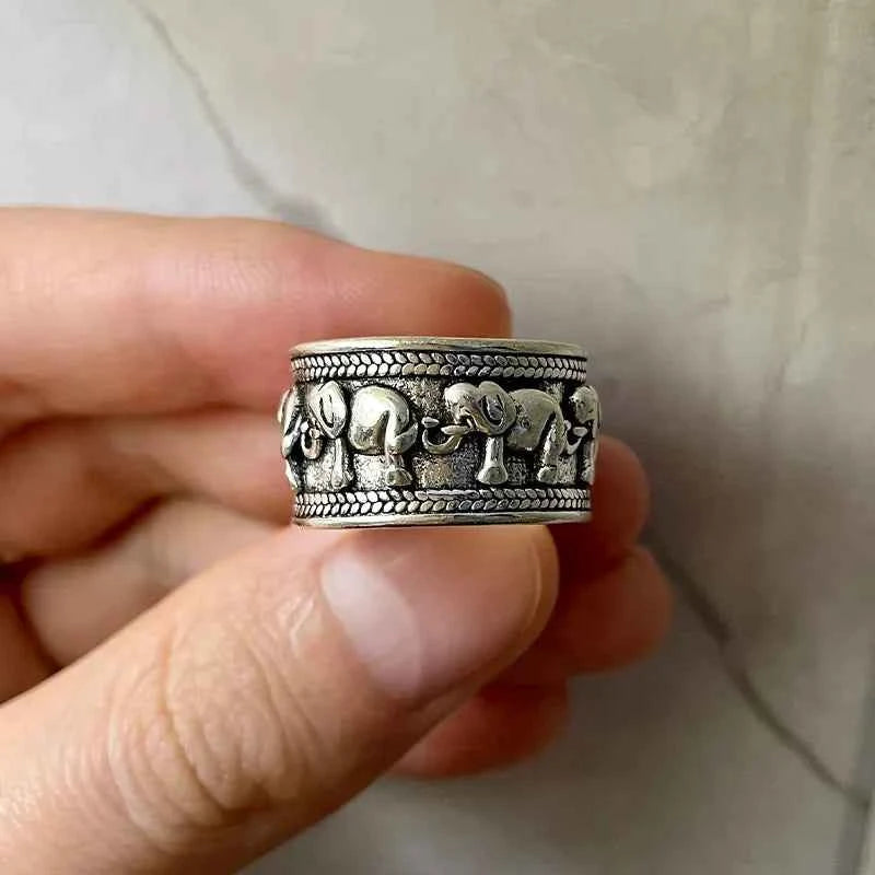 Y2K Vintage Elephant Wide Open Ring
